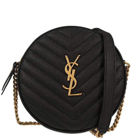 Saint Laurent Black Calfskin Vinyle Shoulder Bag