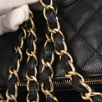 Chanel 2003-2004 Black Caviar Skin Petite Timeless Tote PTT Chain Handbag