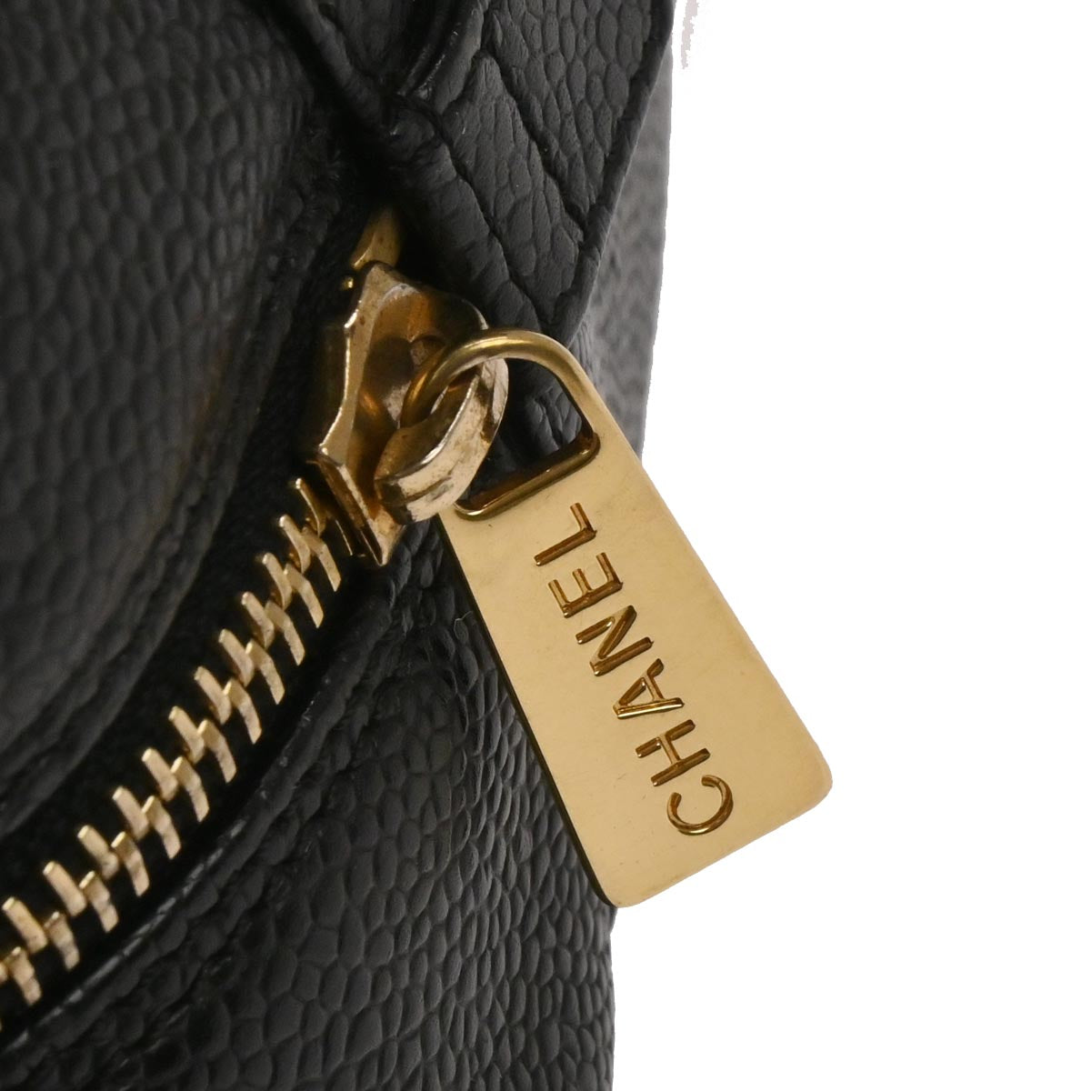 Chanel 2003-2004 Black Caviar Skin Petite Timeless Tote PTT Chain Handbag