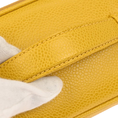 Chanel 1996-1997 Yellow Caviar Skin Vanity Handbag