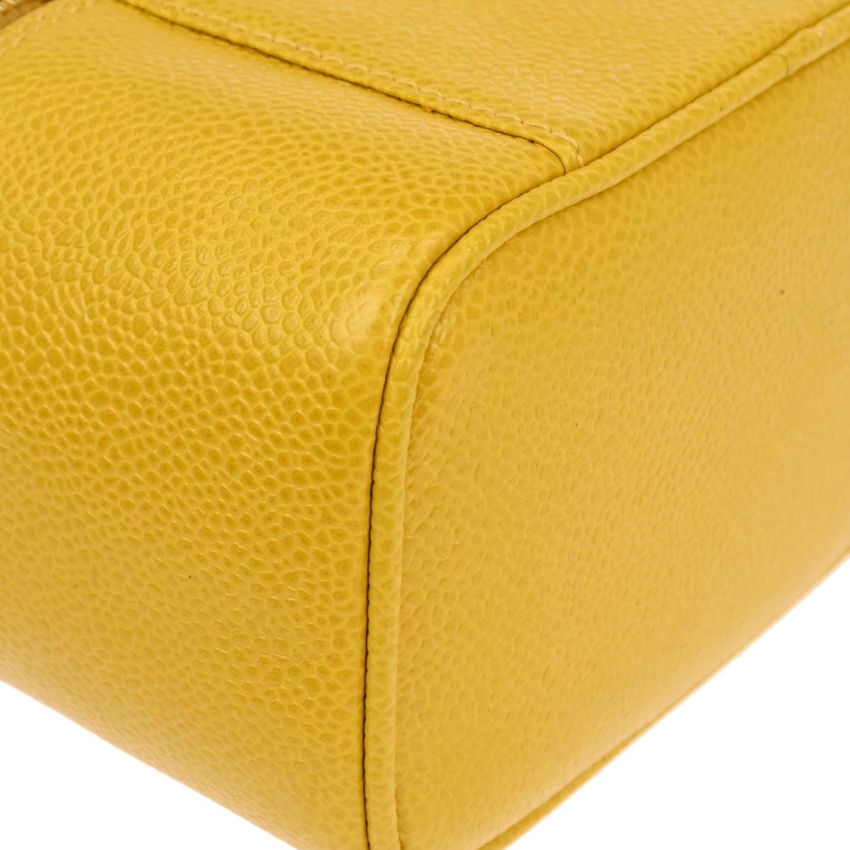 Chanel 1996-1997 Yellow Caviar Skin Vanity Handbag