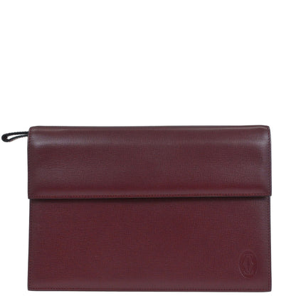 Cartier Bordeaux Leather Must de Cartier Clutch Bag