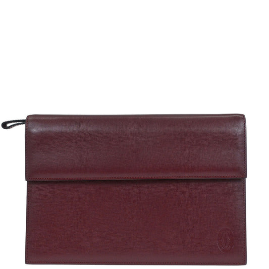 Cartier Bordeaux Leather Must de Cartier Clutch Bag