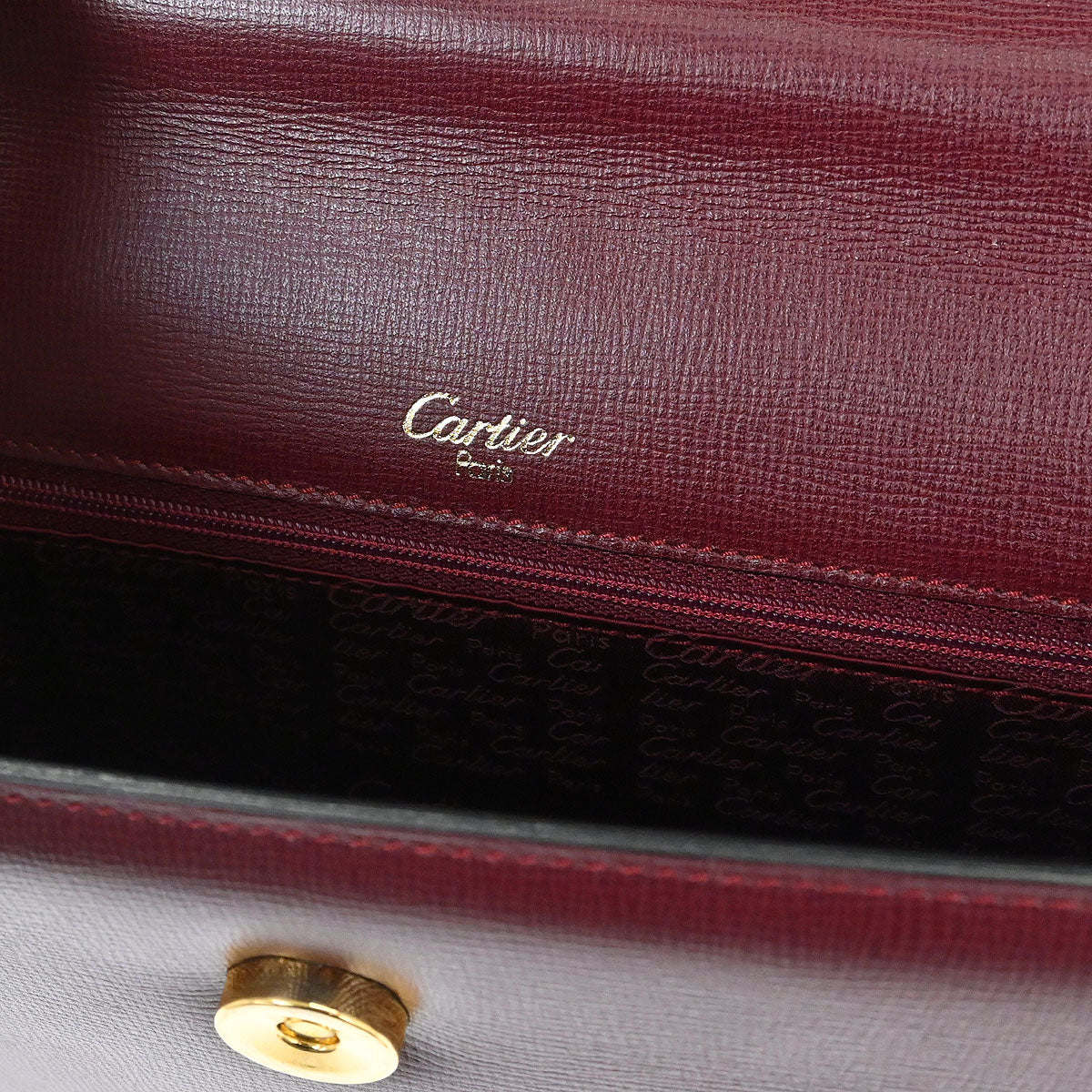 Cartier Bordeaux Leather Must de Cartier Clutch Bag