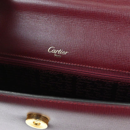 Cartier Bordeaux Leather Must de Cartier Clutch Bag
