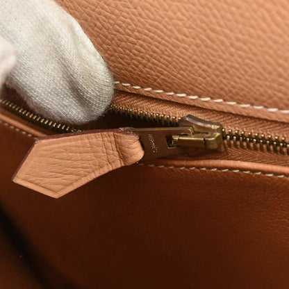 Hermes Natural Toile H Epsom Kelly 32 Sellier 2way Shoulder Handbag