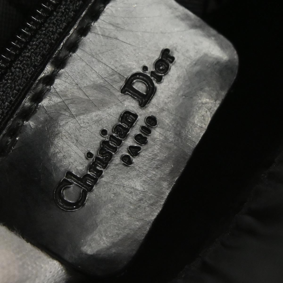 Christian Dior Black Satin Lady Dior 2way Shoulder Handbag