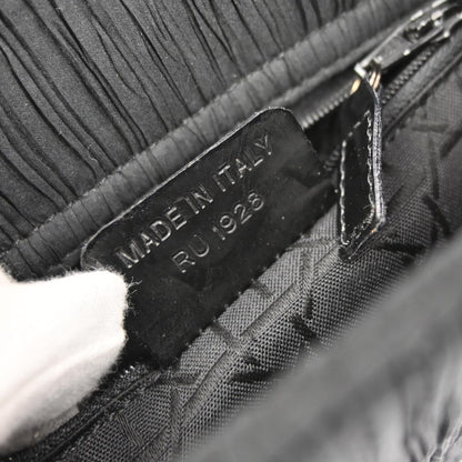 Christian Dior Black Satin Lady Dior 2way Shoulder Handbag