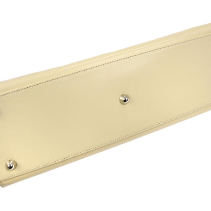 Christian Dior Ivory Patent Leather Lady Dior 2way Shoulder Handbag