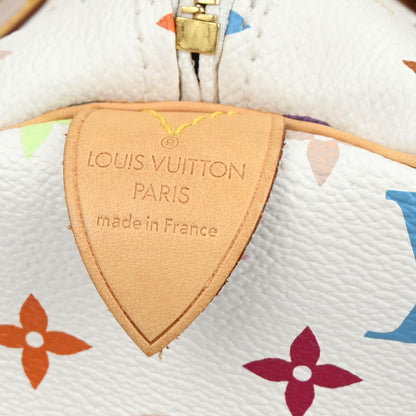 Louis Vuitton White Monogram Multicolor Speedy 30 Handbag M92643