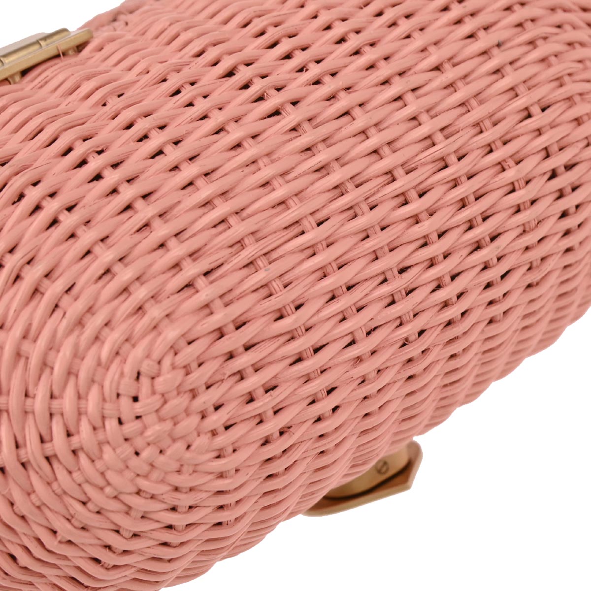 Chanel 2004-2005 Pink Rattan Heart Lock Basket Bag 2way Shoulder Handbag