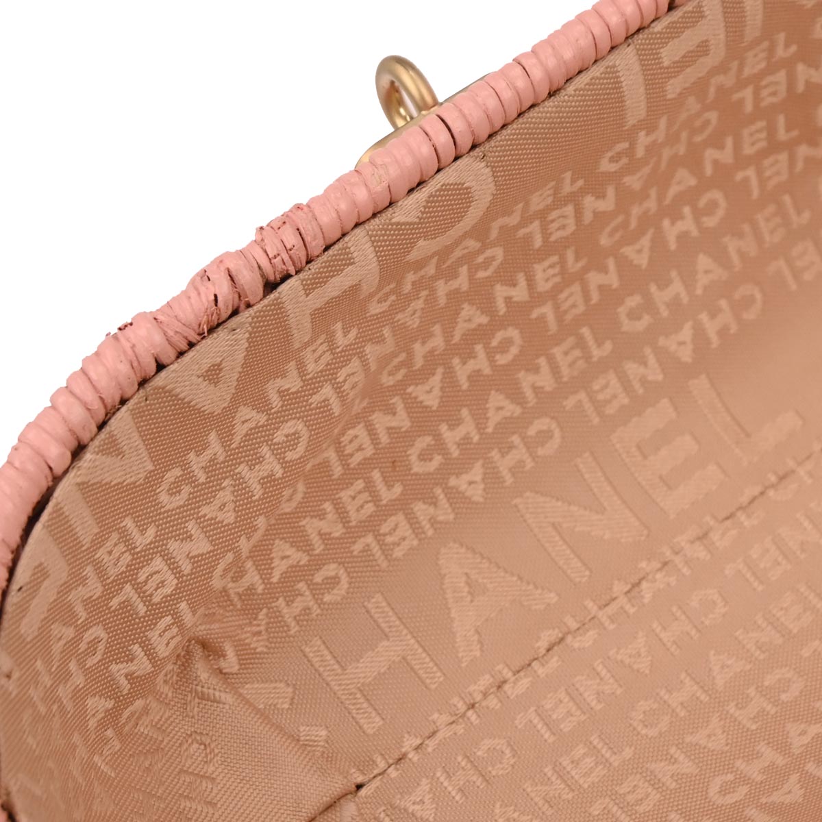 Chanel 2004-2005 Pink Rattan Heart Lock Basket Bag 2way Shoulder Handbag