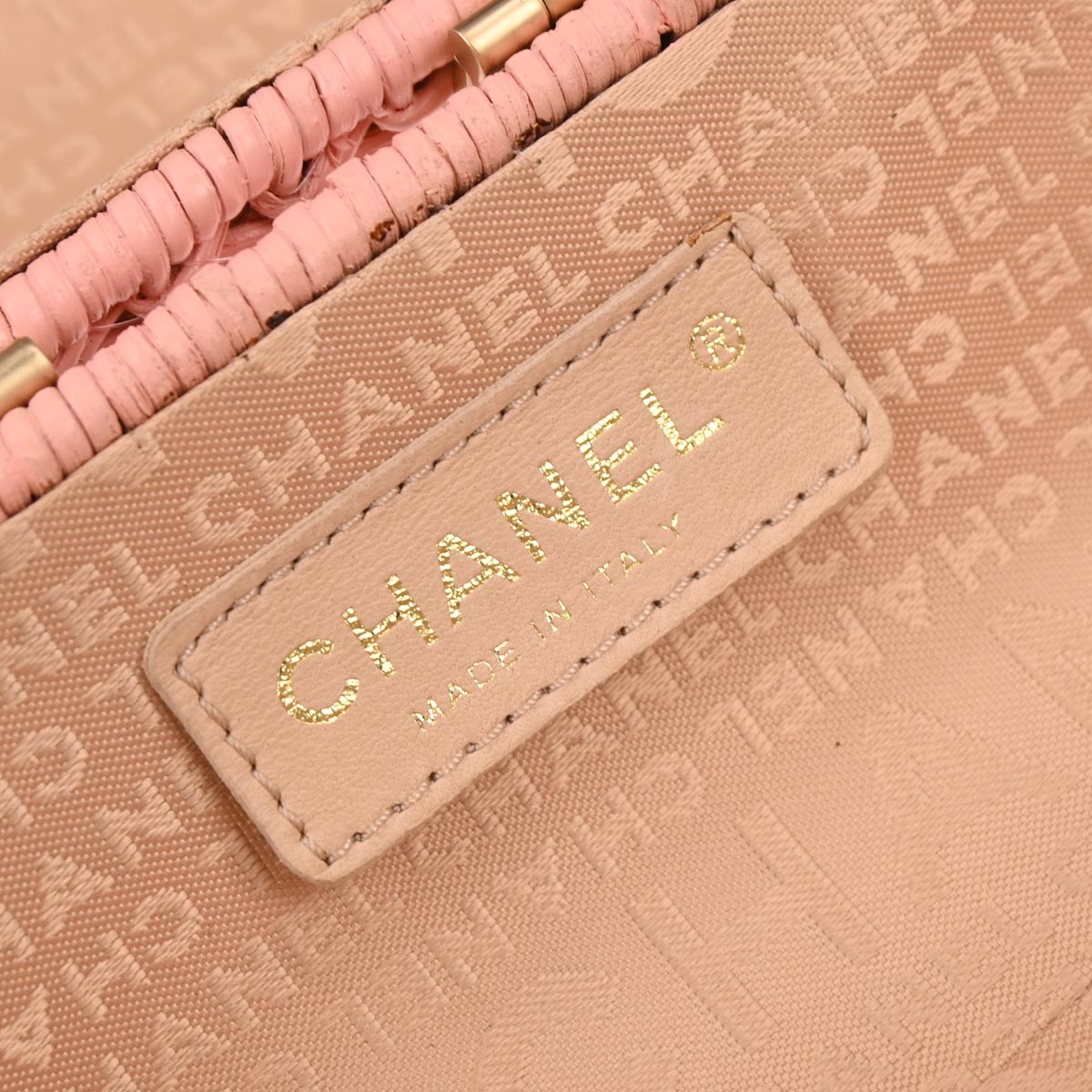 Chanel 2004-2005 Pink Rattan Heart Lock Basket Bag 2way Shoulder Handbag