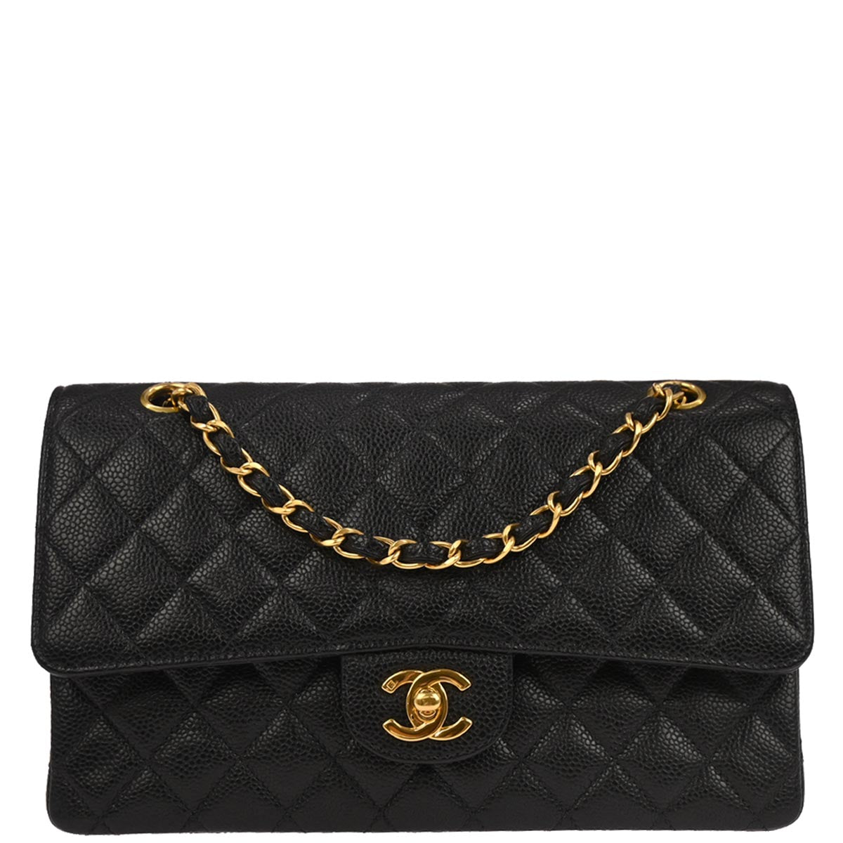 Chanel Black Lambskin Small Classic Double Flap Shoulder Bag