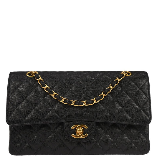 Chanel Black Lambskin Small Classic Double Flap Shoulder Bag