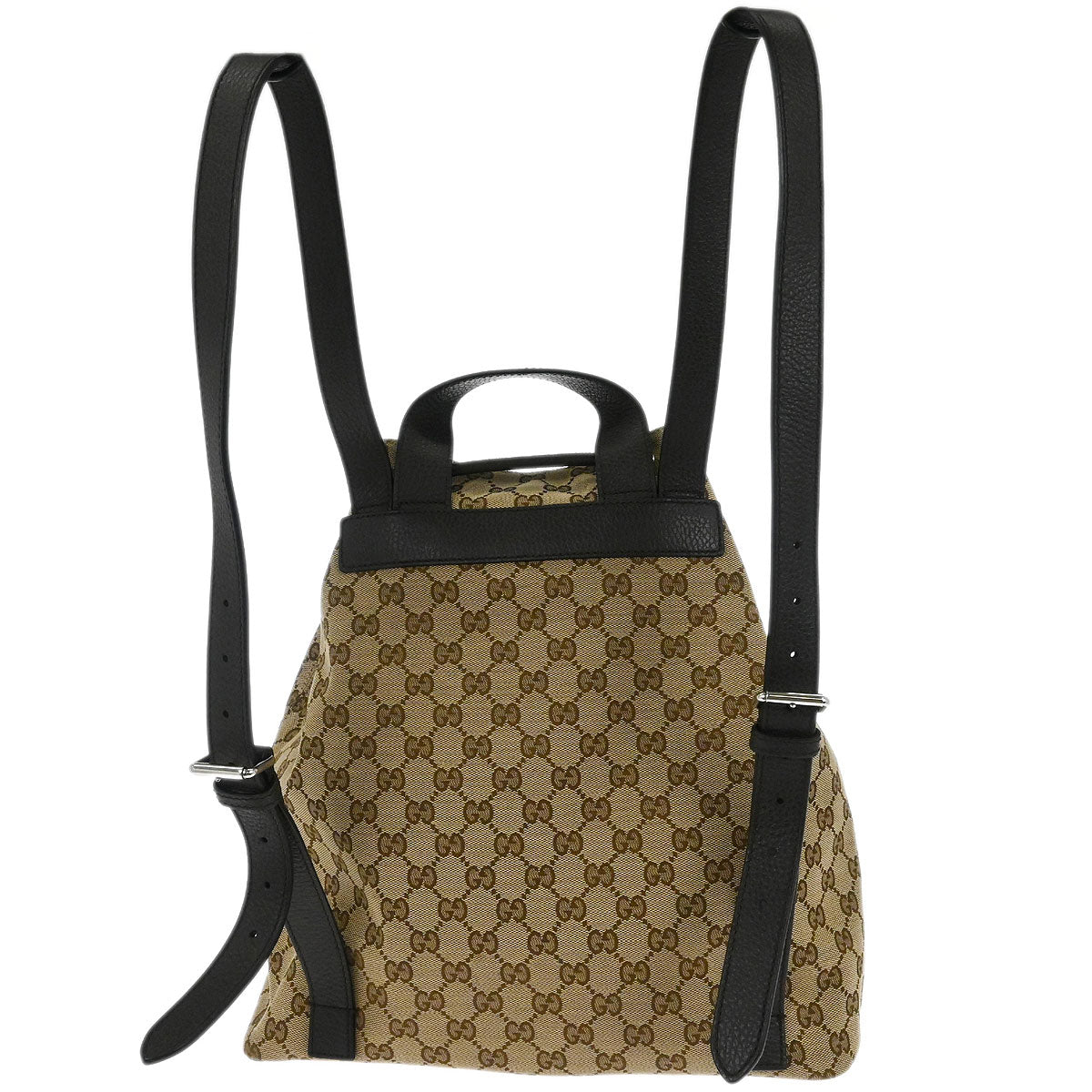 Gucci Brown Beige GG Drawstring Backpack
