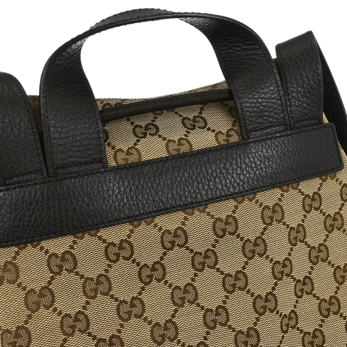 Gucci Brown Beige GG Drawstring Backpack