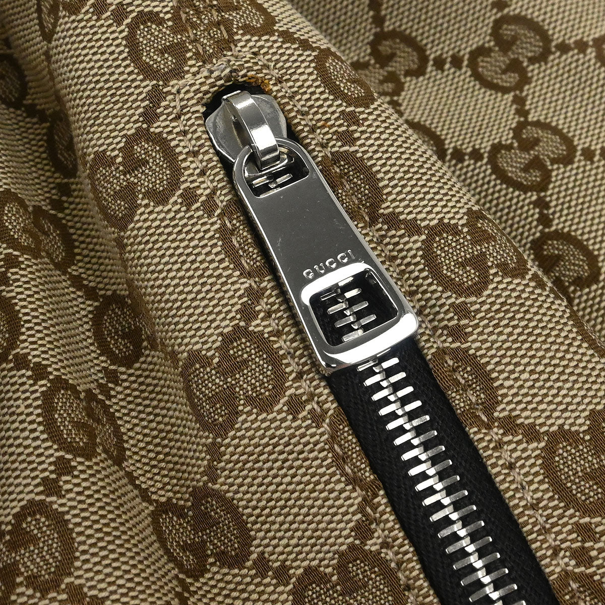 Gucci Brown Beige GG Drawstring Backpack