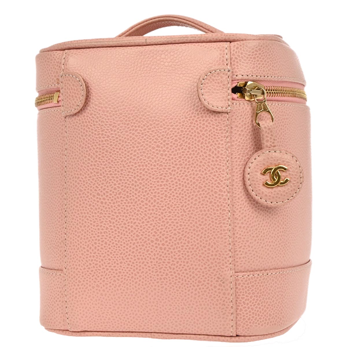 Chanel 2003-2004 Pink Caviar Skin Timeless Vanity Handbag