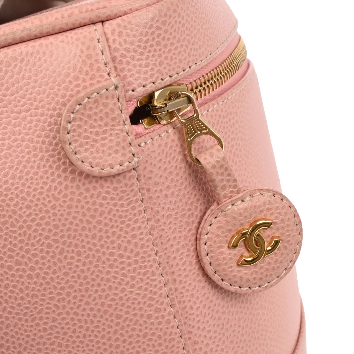 Chanel 2003-2004 Pink Caviar Skin Timeless Vanity Handbag