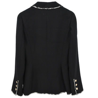 Chanel 2005 Single Breasted Emblem Jacket Black #36
