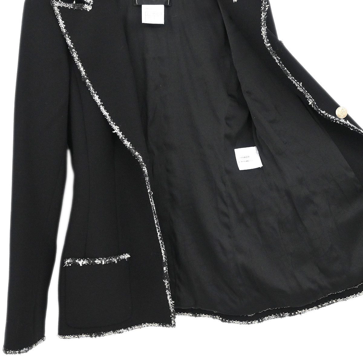 Chanel 2005 Single Breasted Emblem Jacket Black #36