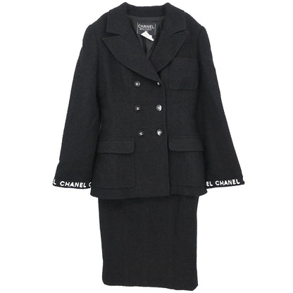 Chanel 1995 Setup Suit Jacket Skirt Black  #36