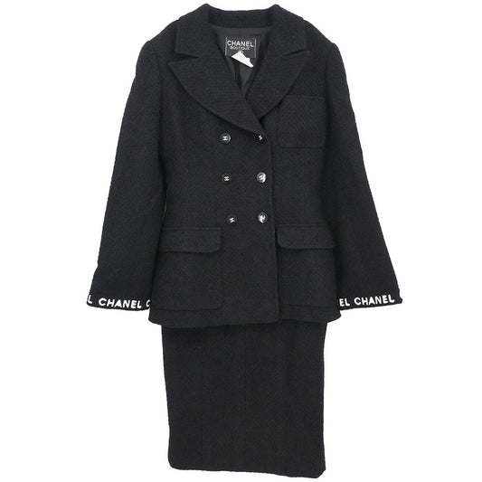 Chanel 1995 Setup Suit Jacket Skirt Black  #36