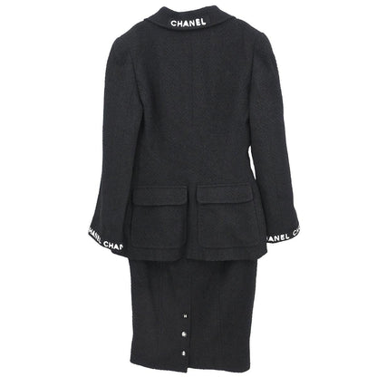 Chanel 1995 Setup Suit Jacket Skirt Black  #36