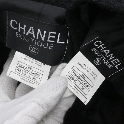 Chanel 1995 Setup Suit Jacket Skirt Black  #36