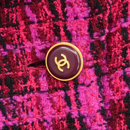 Chanel 1995 Single Breasted Jacket Tweed Pink #40