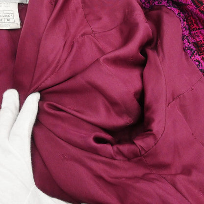 Chanel 1995 Single Breasted Jacket Tweed Pink #40