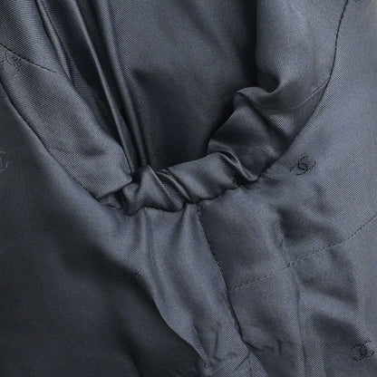 Chanel 1995 Single Breasted Collarless Jacket Navy #42