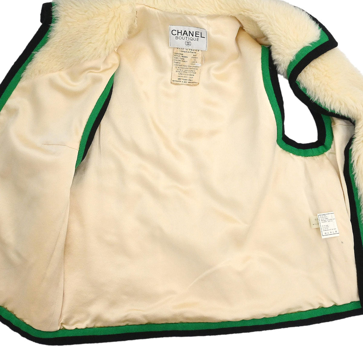 Chanel 1994 Sleeveless Vest Jacket White #40