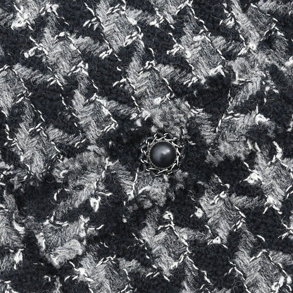 Chanel 2017 Tweed Setup Suit Jacket Skirt Black #38