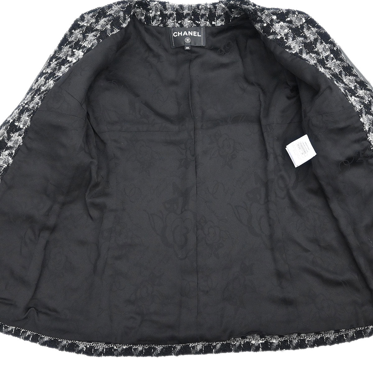 Chanel 2017 Tweed Setup Suit Jacket Skirt Black #38