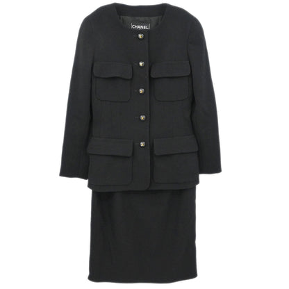 Chanel 1993 Setup Suit Jacket Skirt Black #36