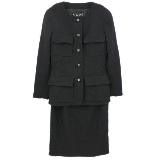 Chanel 1993 Setup Suit Jacket Skirt Black #36