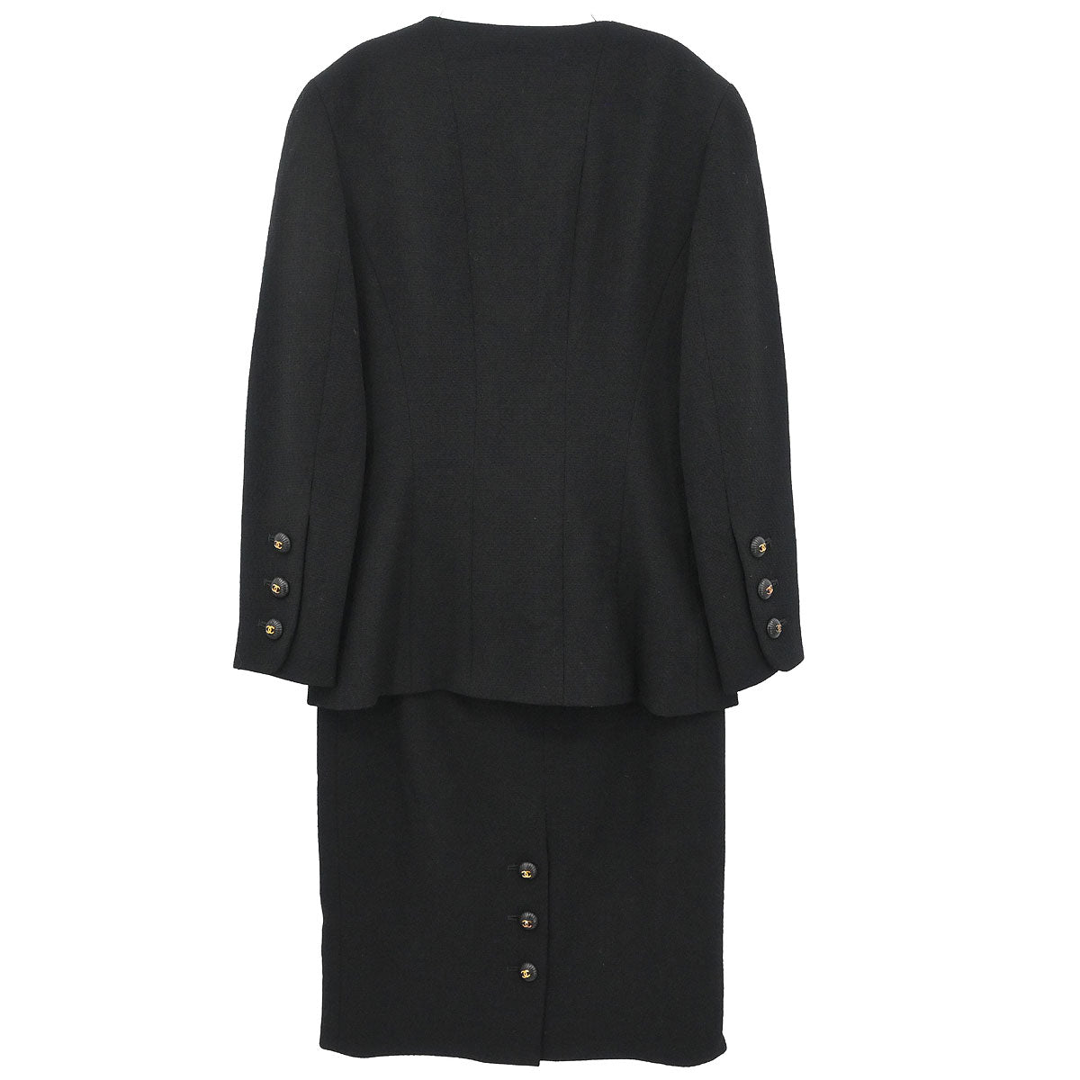 Chanel 1993 Setup Suit Jacket Skirt Black #36