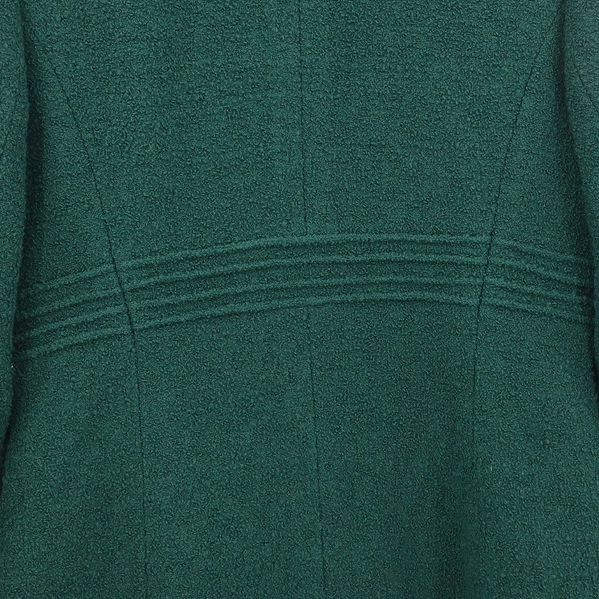 Chanel Single Breasted Collarless Coat Green