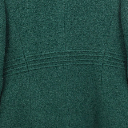 Chanel Single Breasted Collarless Coat Green