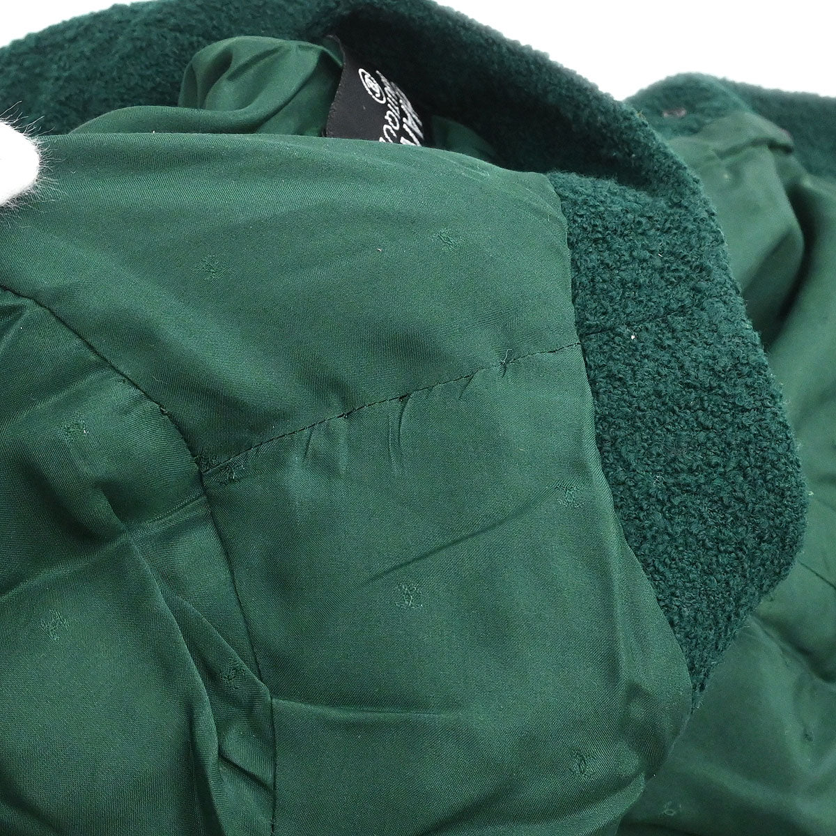 Chanel Single Breasted Collarless Coat Green