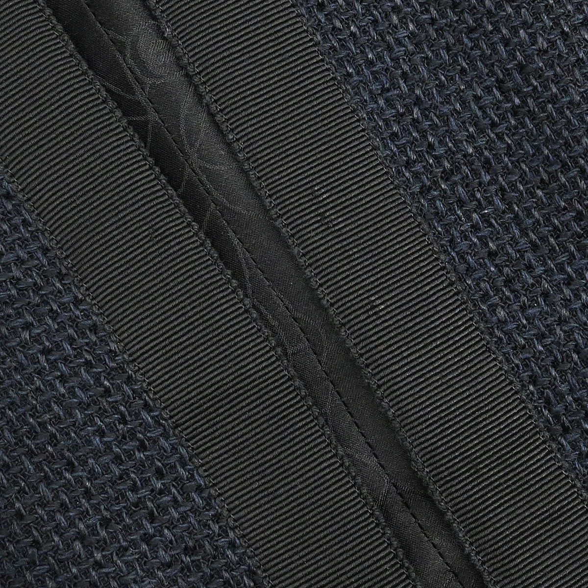 Chanel 2002 Single Breasted Collarless Jacket Navy #38