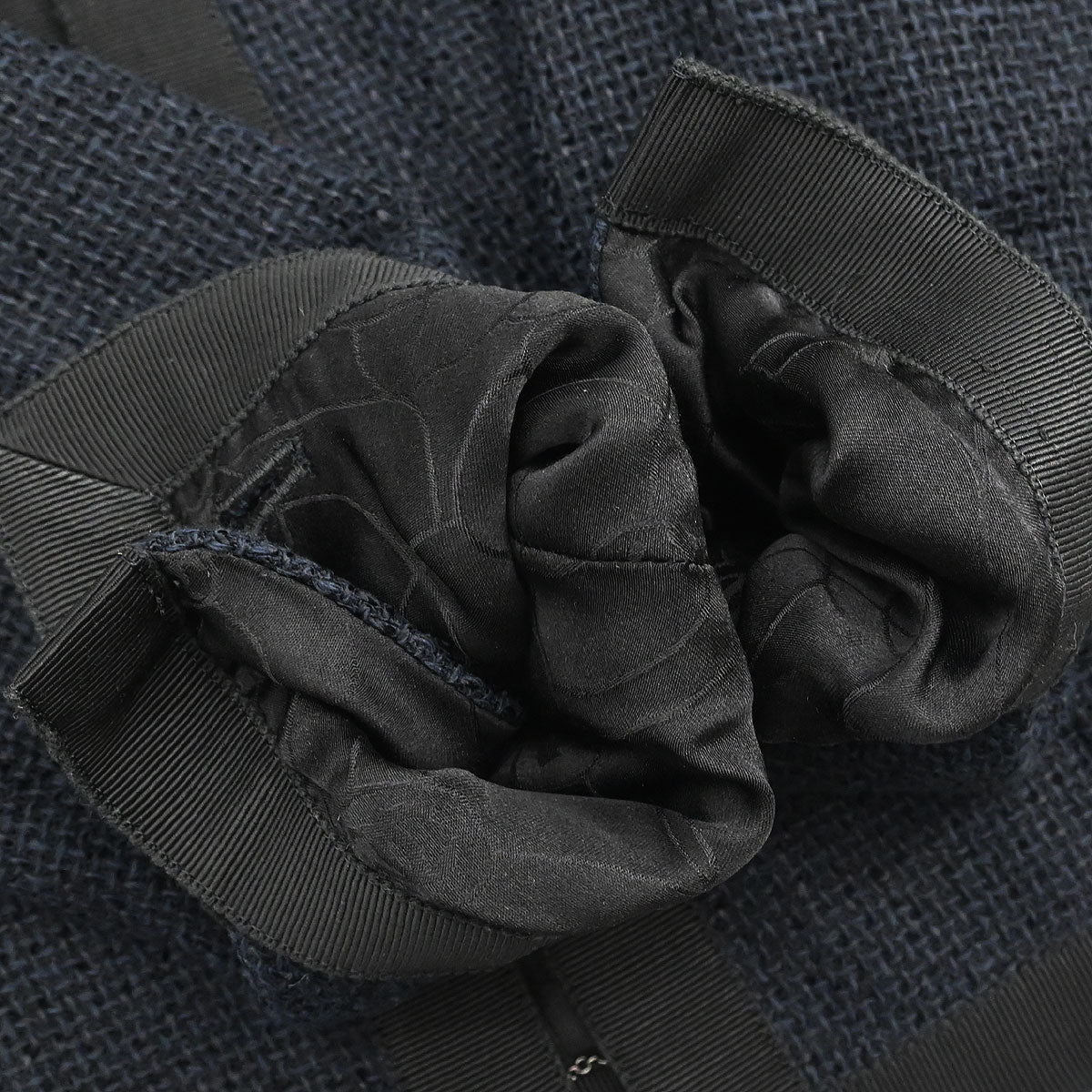 Chanel 2002 Single Breasted Collarless Jacket Navy #38