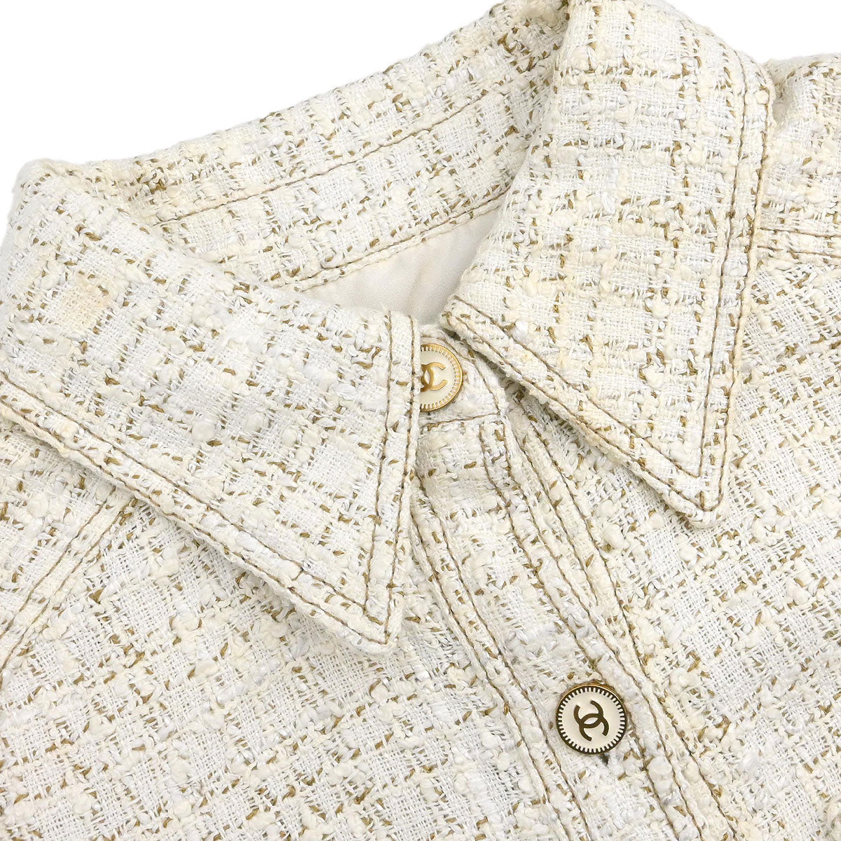 Chanel 2001 Jacket Top White #38
