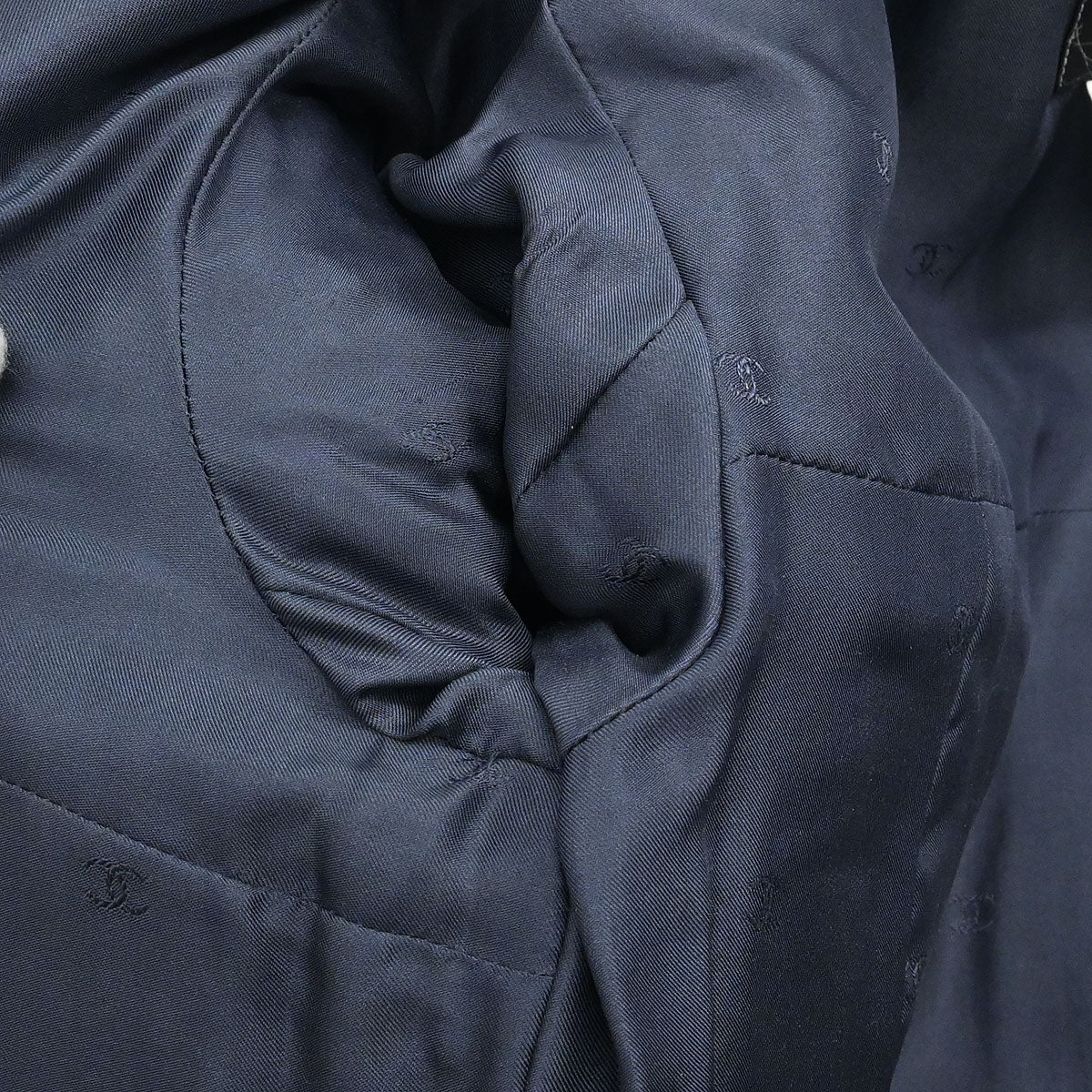 Chanel 1995 Single Breasted Collarless Jacket Navy #38