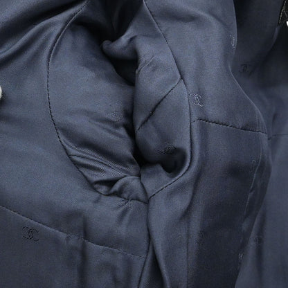 Chanel 1995 Single Breasted Collarless Jacket Navy #38