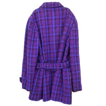 Chanel 1995 Single Breasted Jacket Coat Tweed Purple #40