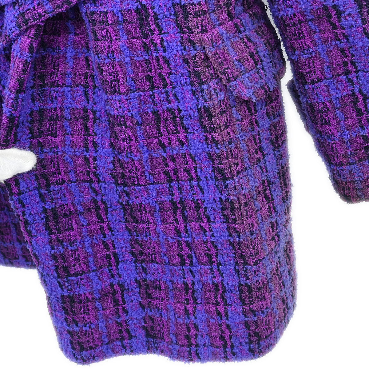Chanel 1995 Single Breasted Jacket Coat Tweed Purple #40