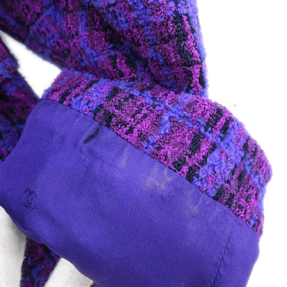 Chanel 1995 Single Breasted Jacket Coat Tweed Purple #40